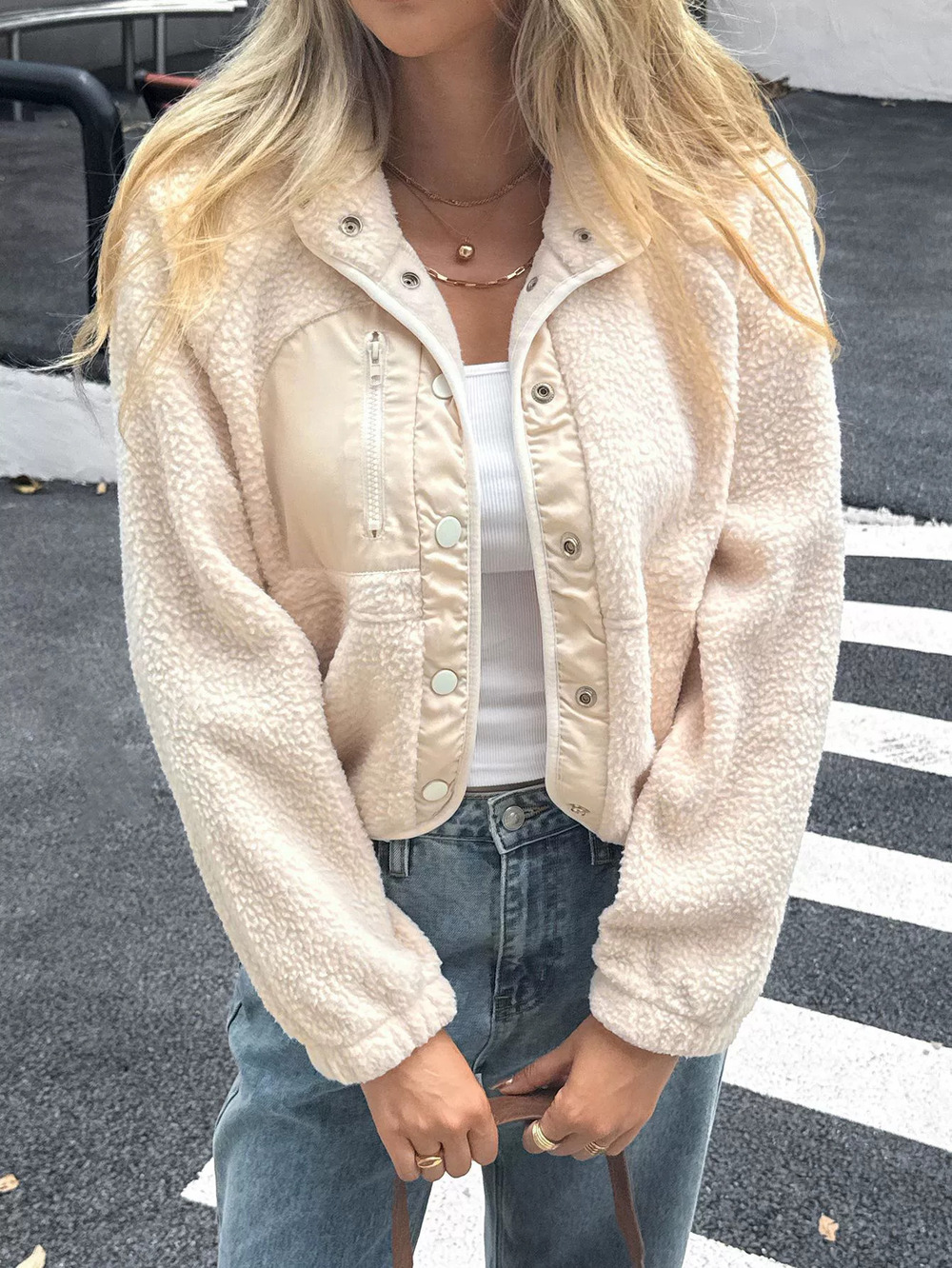 Zara Edgy Long Sleeve Cropped Jacket Fall Winter